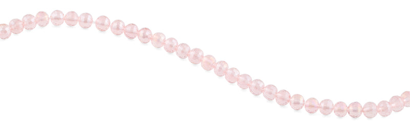 8mm Pink Faceted Round Crystal Beads