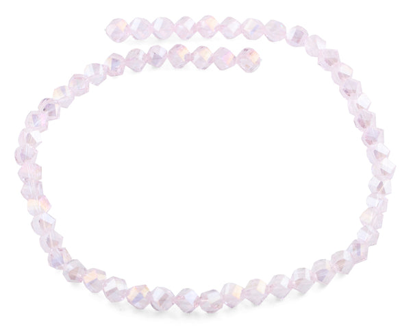 8mm Pink Twist Faceted Crystal Beads