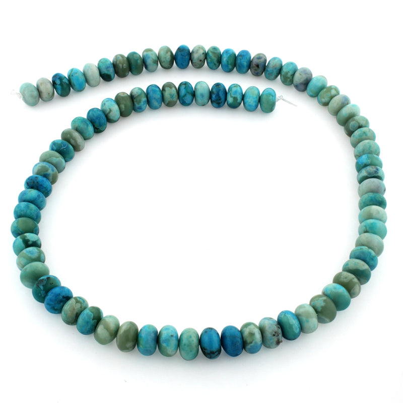 8mm Plain Rondelle Turquoise Jasper Gem Stone Beads