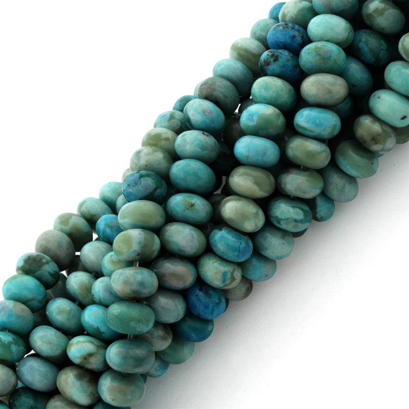 8mm Plain Rondelle Turquoise Jasper Gem Stone Beads