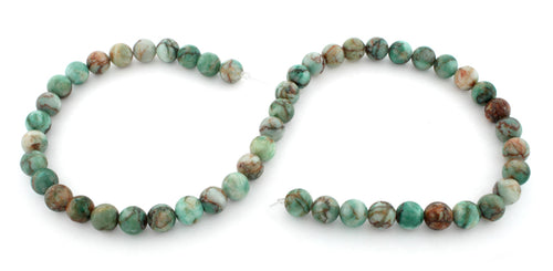 8mm Plain Round Green Turquoise Gem Stone Beads