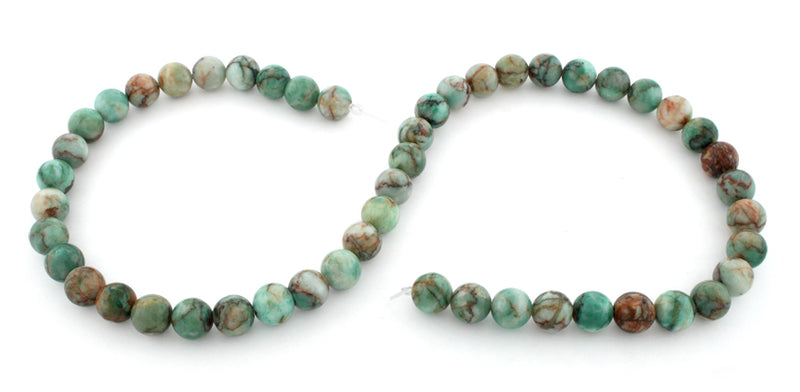 8mm Plain Round Green Turquoise Gem Stone Beads
