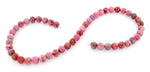 8mm Plain Round Pink Matrix Gem Stone Beads