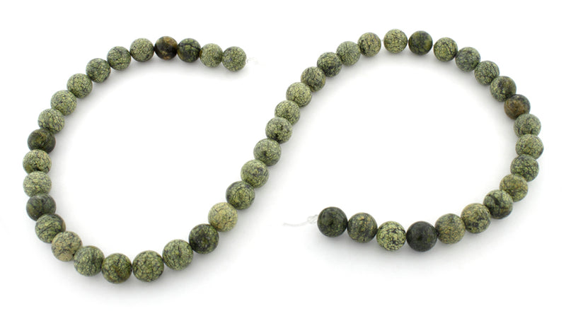 8mm Plain Round Russian Serpentine Gem Stone Beads