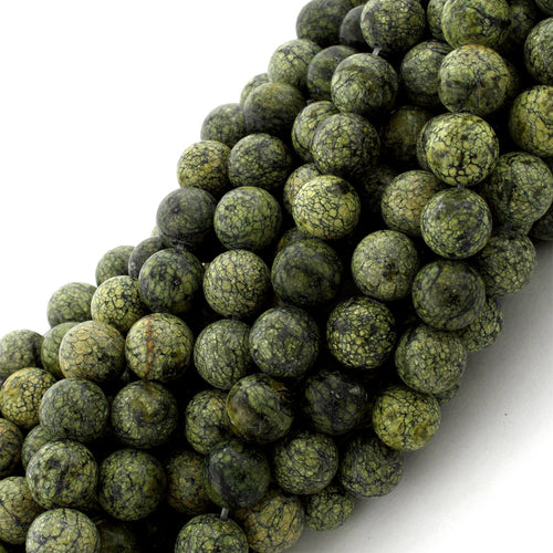 8mm Plain Round Russian Serpentine Gem Stone Beads