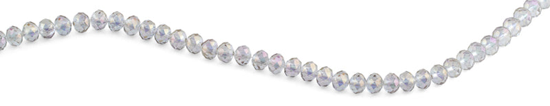 8mm Purple Grey Rondelle Faceted Crystal Beads
