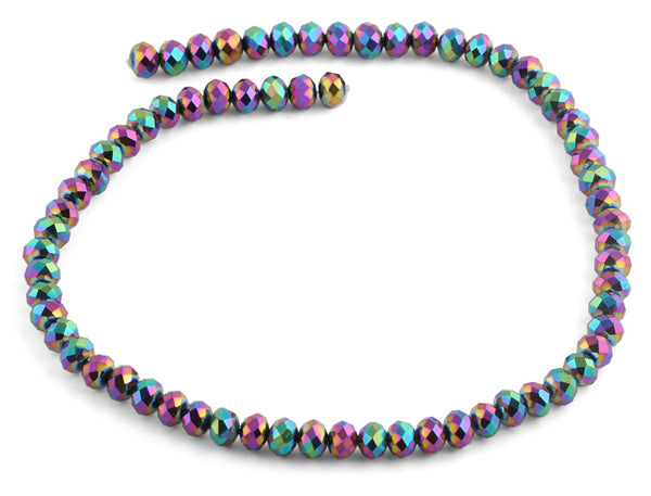 8mm Rainbow Faceted Rondelle Crystal Beads