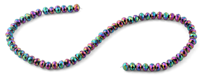 8mm Rainbow Faceted Rondelle Crystal Beads