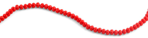 8mm Red Faceted Rondelle Crystal Beads