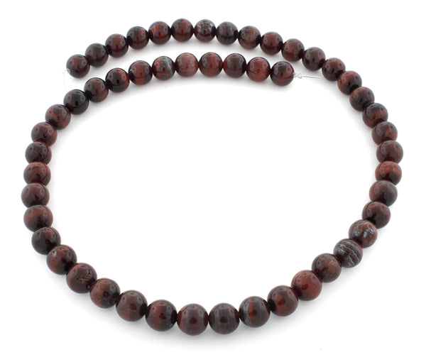 8mm Red Tiger Eye BC Gem Stone Beads