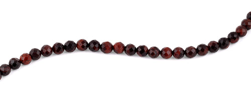 8mm Red Tiger Eye Faceted Gem Stone Beads