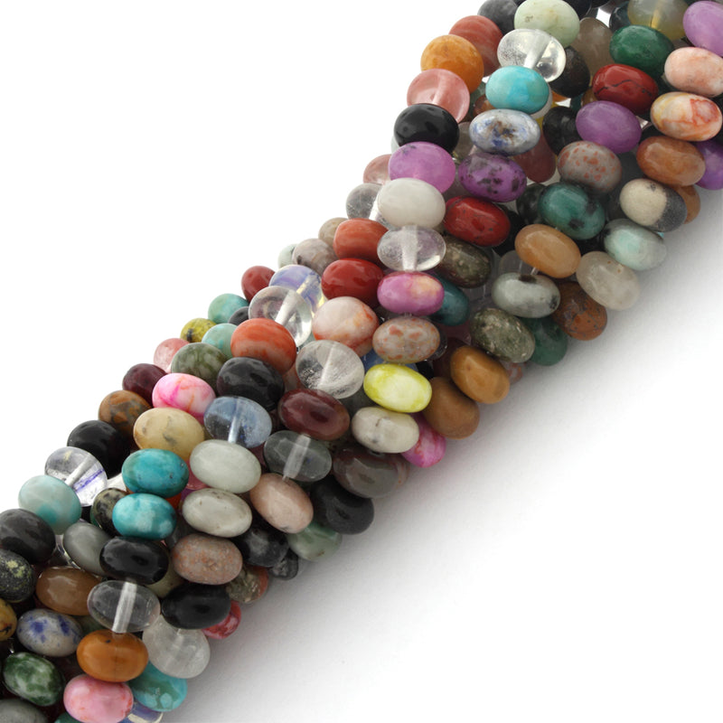 8mm Rondelle Multi-stones Gem Stone Beads
