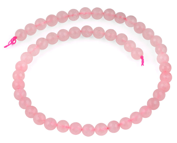 8mm Rose Quartz Faceted Gem Stone Beads