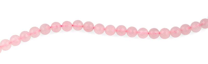 8mm Rose Quartz Faceted Gem Stone Beads