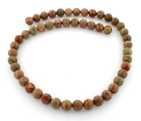 8mm Round Autumn Gem Stone Beads