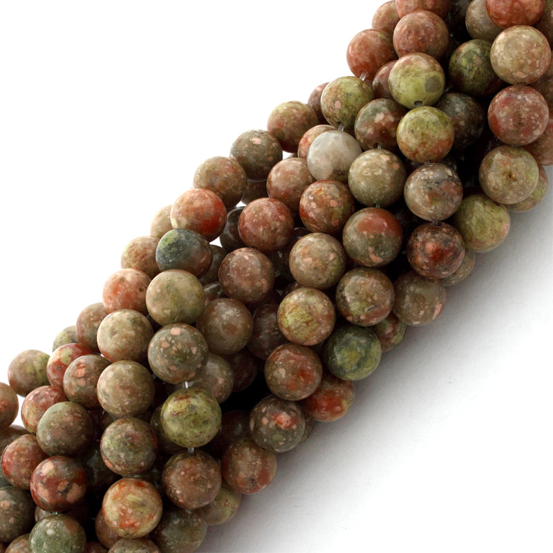 8mm Round Autumn Gem Stone Beads
