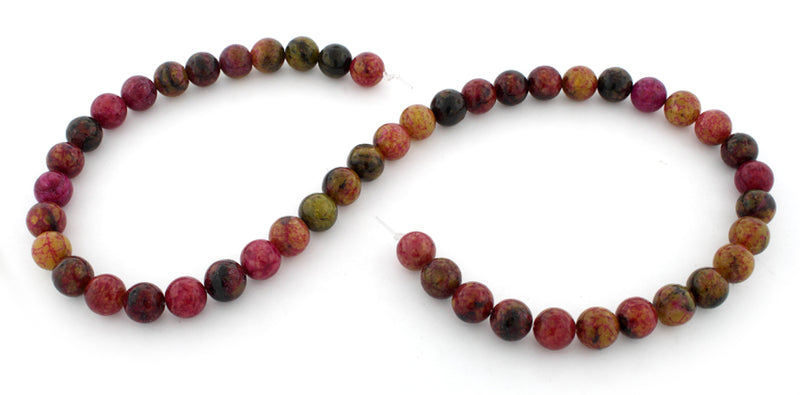 8mm Round Red Turtle Jasper Gem Stone Beads