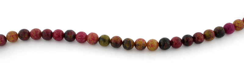8mm Round Red Turtle Jasper Gem Stone Beads