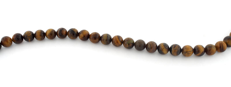 8mm Round Tigereye Gem Stone Beads