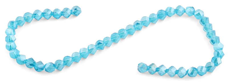 8mm Teal Twist Faceted Crystal Beads