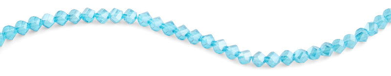 8mm Teal Twist Faceted Crystal Beads