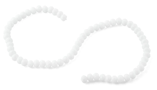 8mm White Faceted Rondelle Crystal Beads