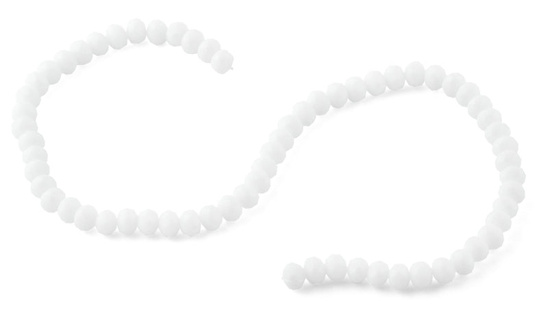 8mm White Faceted Rondelle Crystal Beads
