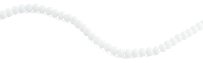 8mm White Faceted Rondelle Crystal Beads
