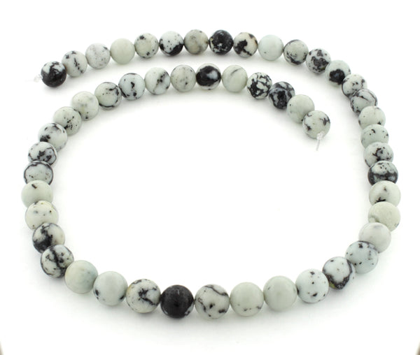 8mm White Turquoise Jasper Round Gem Stone Beads