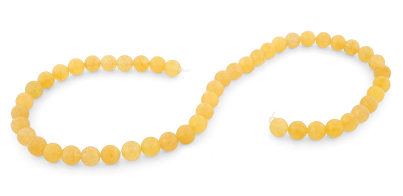 8mm Yellow Jade Round Gem Stone Beads