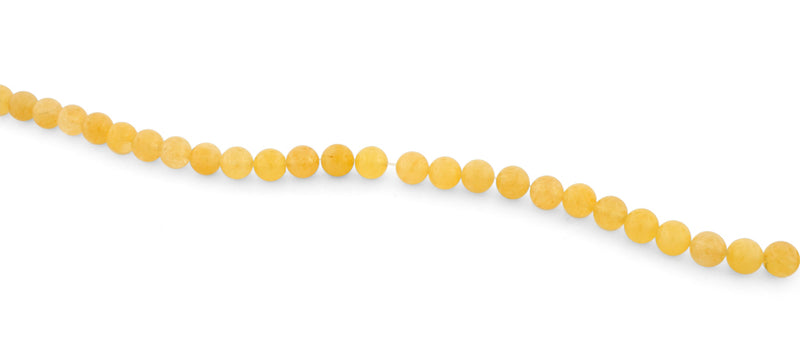8mm Yellow Jade Round Gem Stone Beads