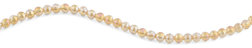 8mm Yellow Round Faceted Crystal Beads