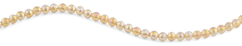 8mm Yellow Round Faceted Crystal Beads