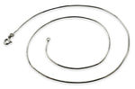 Rhodium Sterling Silver 8 Sided Snake Chain 0.7mm