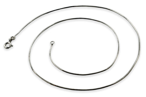 Rhodium Sterling Silver 8 Sided Snake Chain 0.7mm