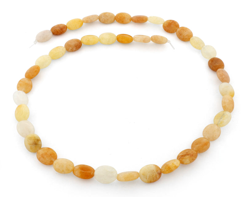 8x10mm Oval Yellow Jade Gem Stone Beads