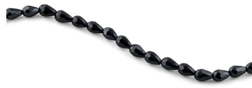 8x12mm Black Drop Faceted Crystal Beads