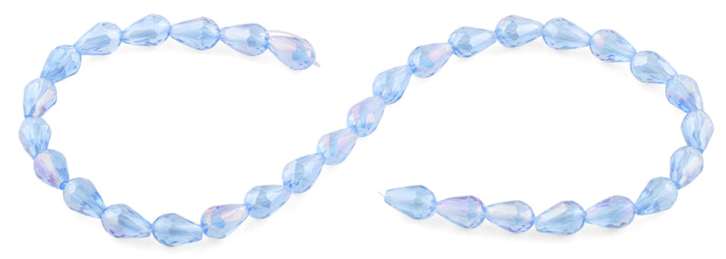 8x12mm Blue Drop Faceted Crystal Beads