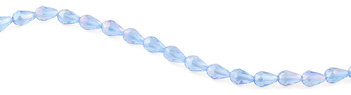 8x12mm Blue Drop Faceted Crystal Beads