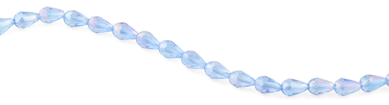 8x12mm Blue Drop Faceted Crystal Beads