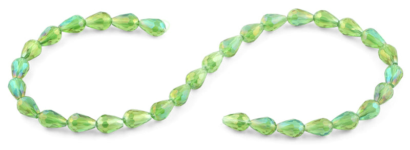 8x12mm Green Drop Faceted Crystal Beads