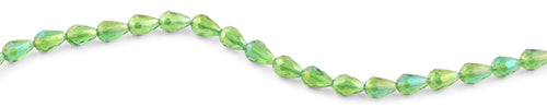 8x12mm Green Drop Faceted Crystal Beads