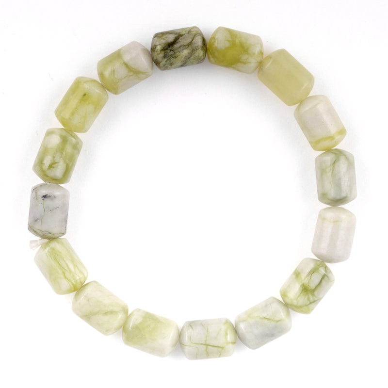 8x12mm Plain Capsule Flower Serpentine Gem Stone Bracelet