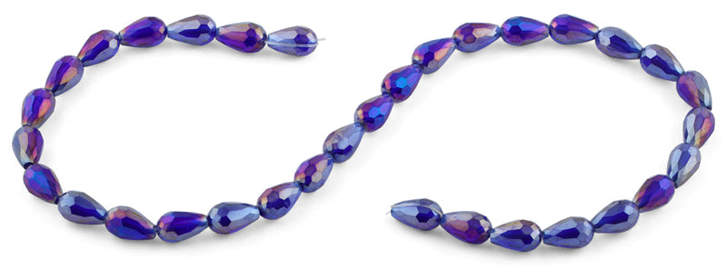 8x12mm Purple Drop Faceted Crystal Beads