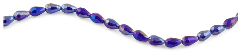 8x12mm Purple Drop Faceted Crystal Beads