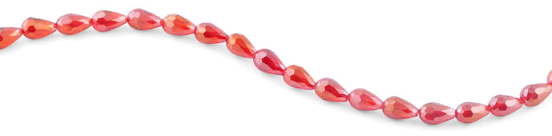 8x12mm Red Drop Faceted Crystal Beads