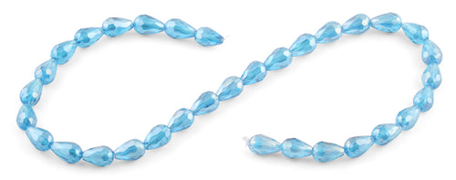 8x12mm Teal Drop Faceted Crystal Beads