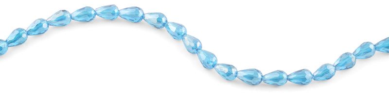 8x12mm Teal Drop Faceted Crystal Beads
