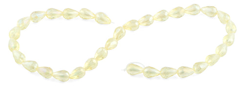 8x12mm Yellow Drop Faceted Crystal Beads