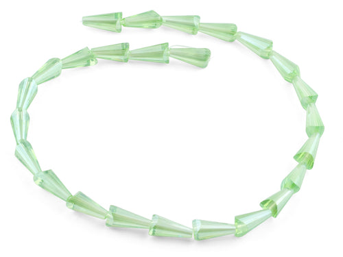 8x16mm Green Cone Faceted Crystal Beads
